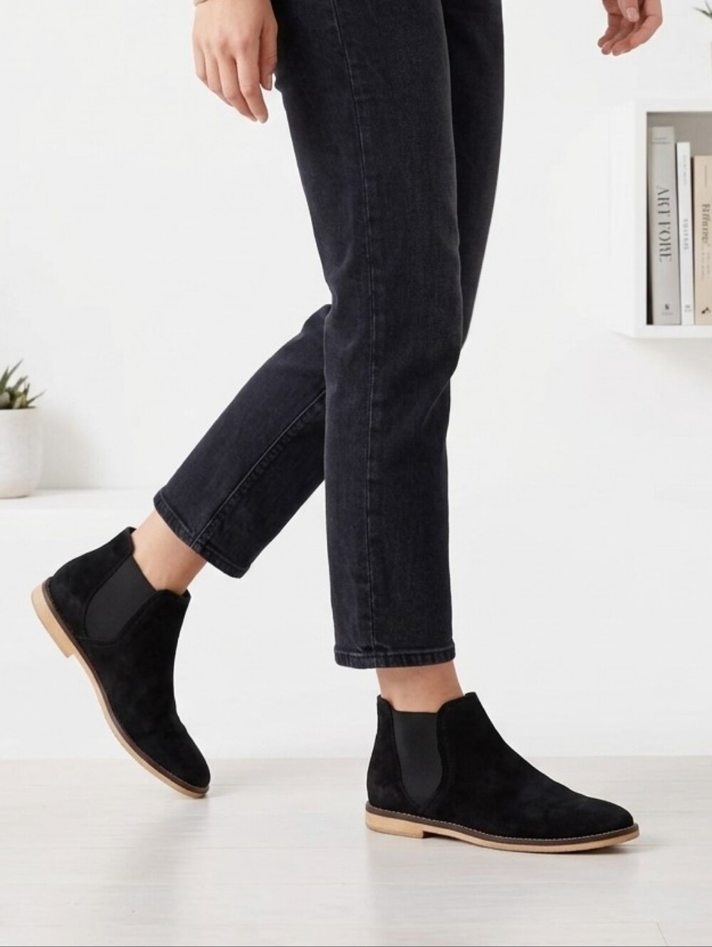 J. Crew Black Suede Leather Ankle Chelsea Boots